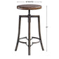 Wood Counter Stool | Dark Walnut | Industrial Iron Base