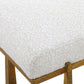 Luxury Upholstered Bench - Antique Gold & Driftwood Finish