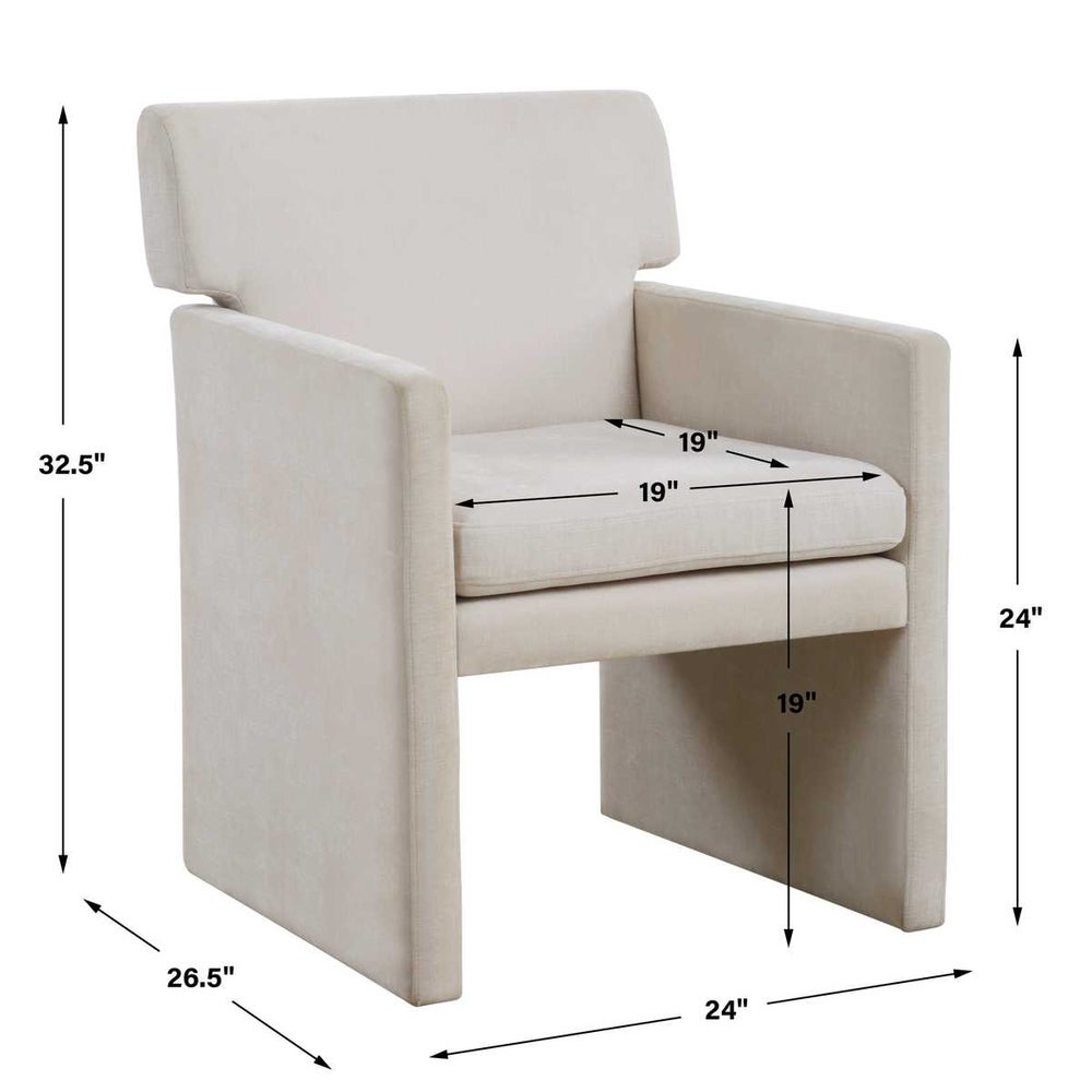 Elegant Ivory Velvet Hostess Dining Chair