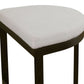 Modern Farmhouse Counter Stool | Matte Black Iron Base | Beige Linen Fabric