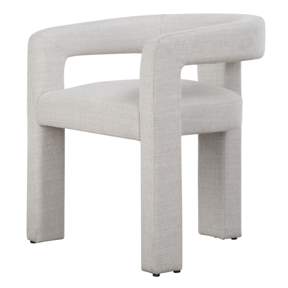 Sculptural Dining Chair | Ecru Woven Polyester | Modern Design