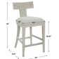 Whitewashed Klismos Bar Stool | Modern Design | Stone White Fabric