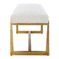 Luxury Upholstered Bench - Antique Gold & Driftwood Finish