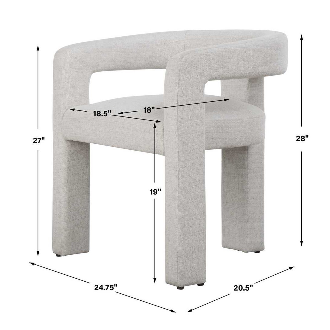 Sculptural Dining Chair | Ecru Woven Polyester | Modern Design