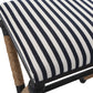 Coastal Counter Stool - Navy Striped Nautical Seat with Cushion