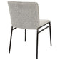 Modern Boucle Dining Chair | Chiseled Iron Frame | Ivory & Gray