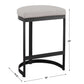 Modern Farmhouse Counter Stool | Matte Black Iron Base | Beige Linen Fabric