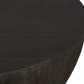 Minimalist Round Coffee Table | Aged Walnut Finish | Modern Design