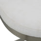 Coastal Counter Stool | Brushed Silver Base | White Linen Blend Fabric