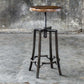 Wood Counter Stool | Dark Walnut | Industrial Iron Base