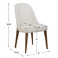 Diamond Tufted Dining Chair - Ecru Faux Leather & Walnut Legs (Priced:Set/2)