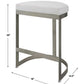 Coastal Counter Stool | Brushed Silver Base | White Linen Blend Fabric