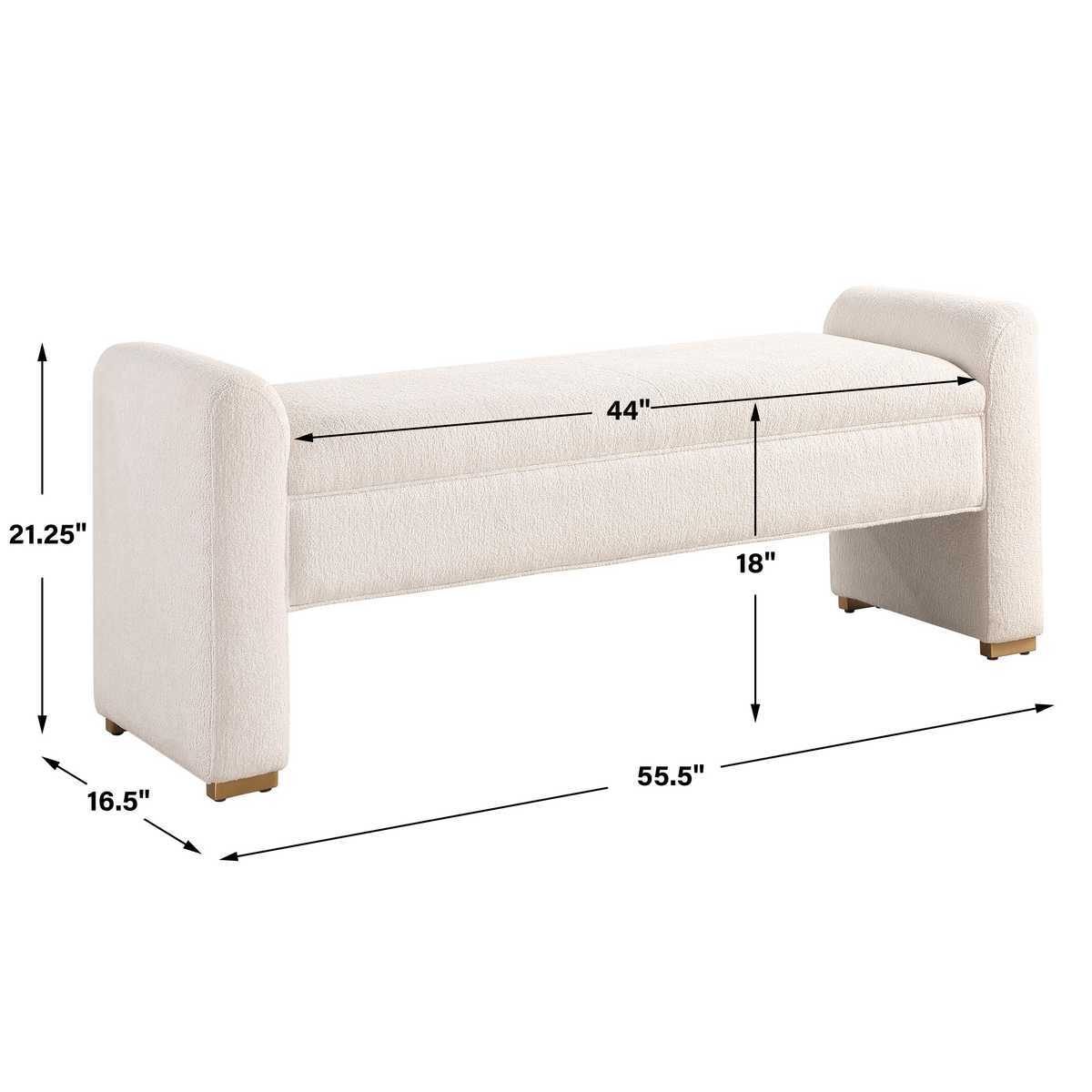 Ivory Boucle Bench