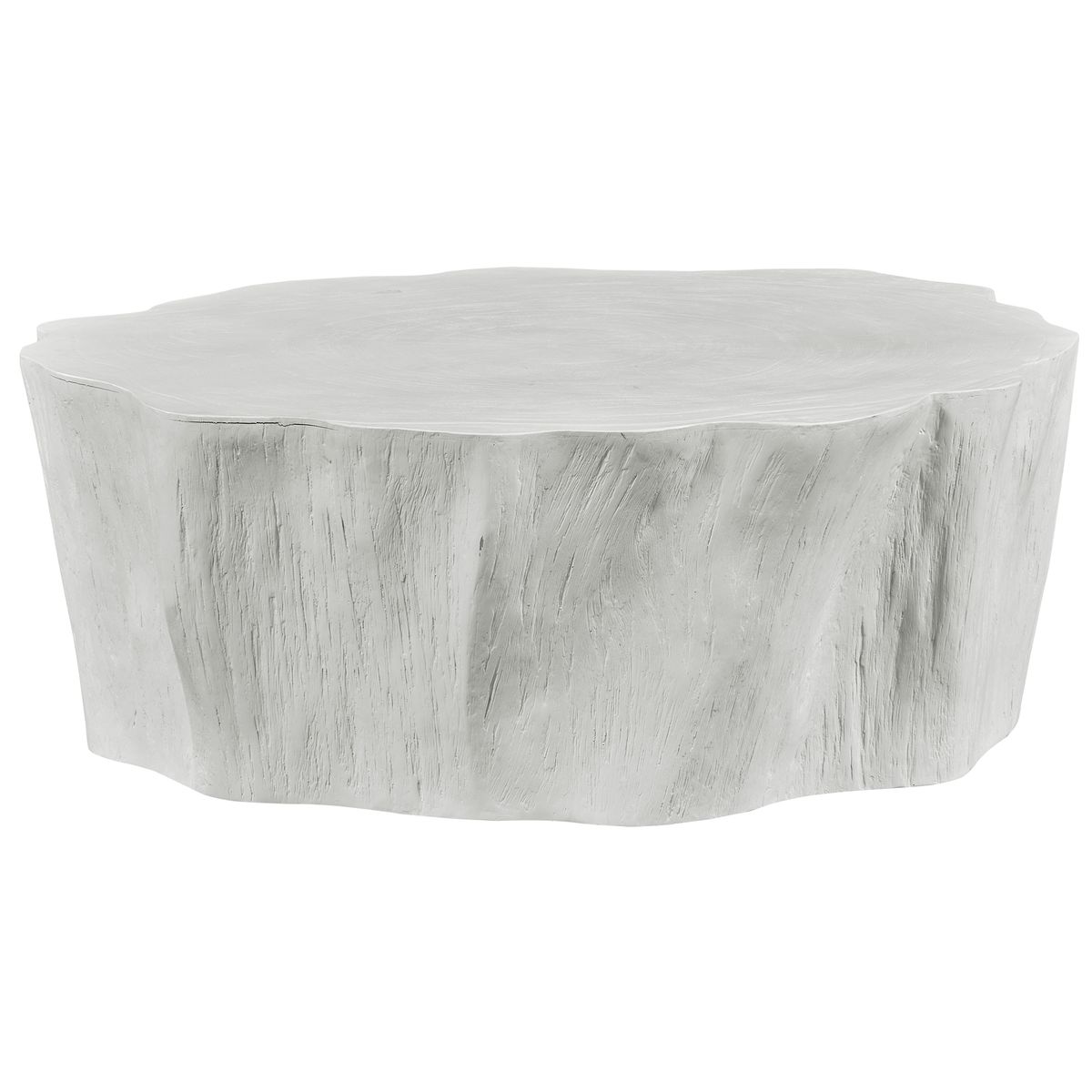 Large white coastal coffee table of wood.