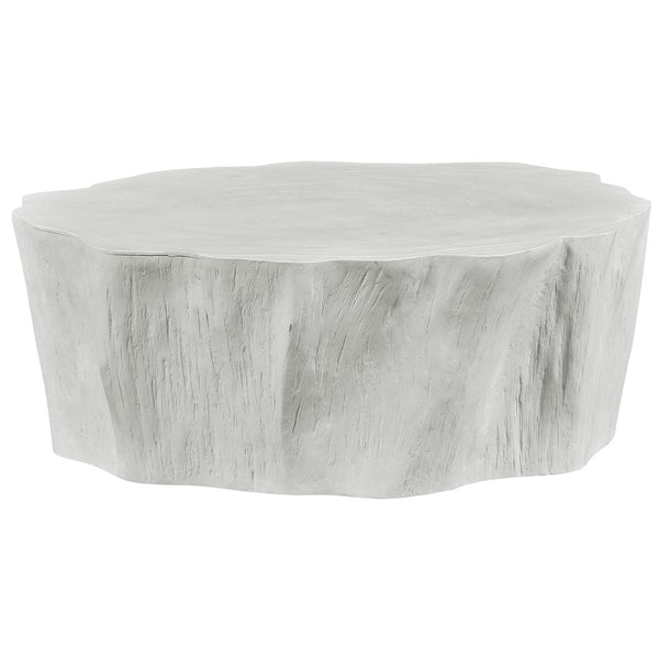 Large white coastal coffee table of wood.