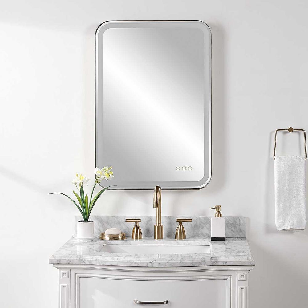 Lighted Vanity Mirror Black - LED