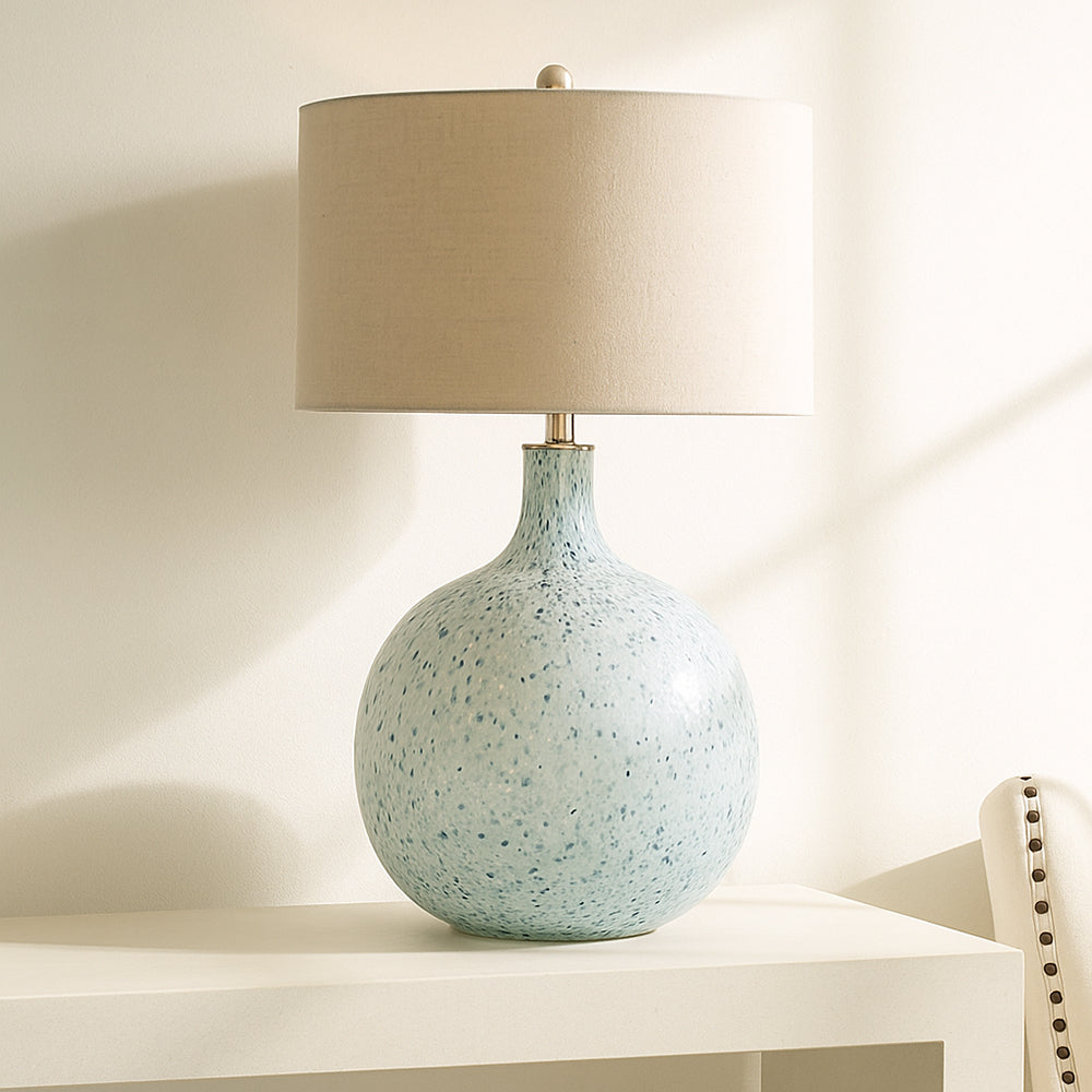 Light Blue Glass Lamp.