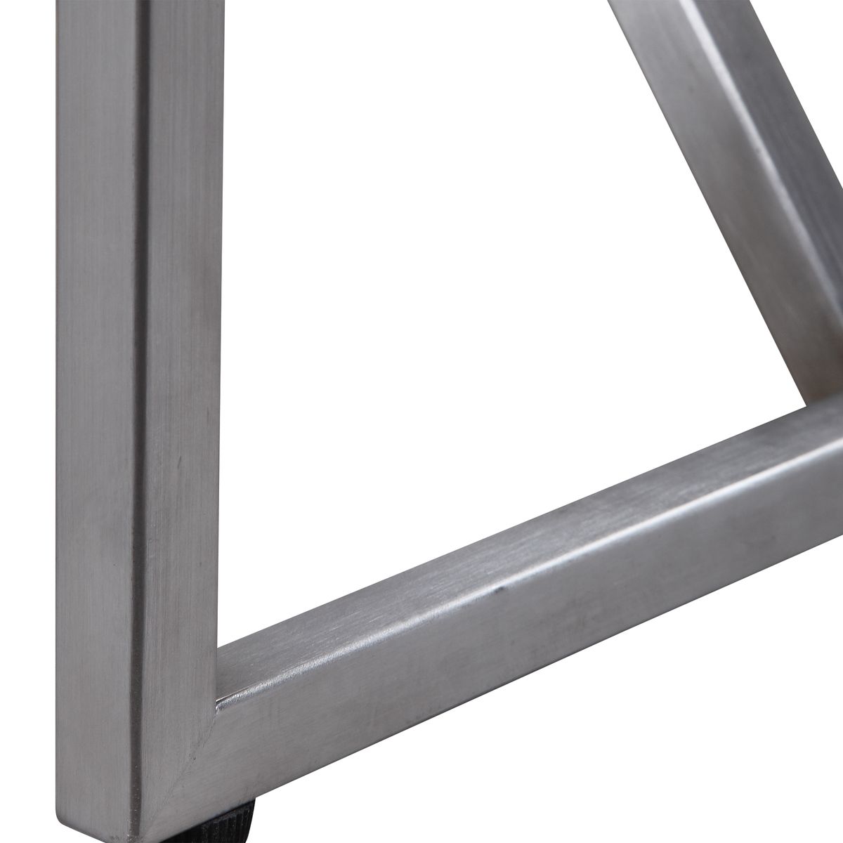 Close-up of a metallic frame on a white background