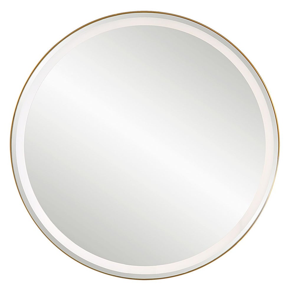 Lighted gold rounded frame on white background.