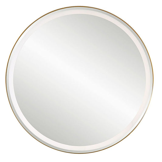 Lighted gold rounded frame on white background.