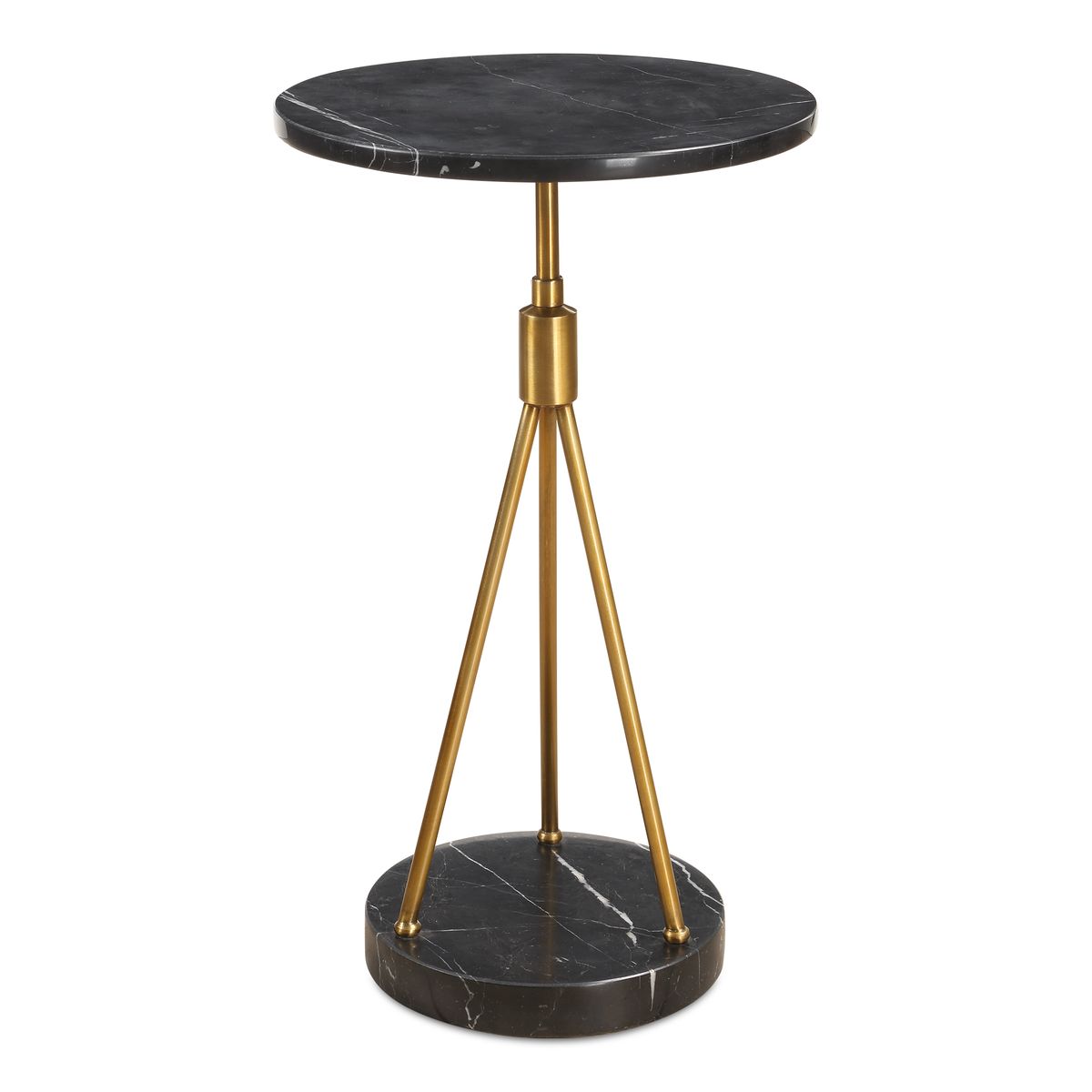 Marble And Brass Side Table