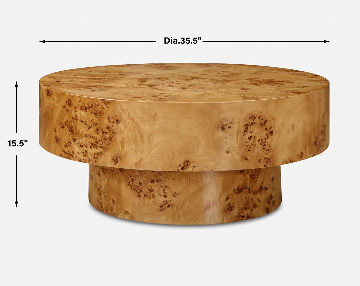 Dimensions of round mid-century coffee table.