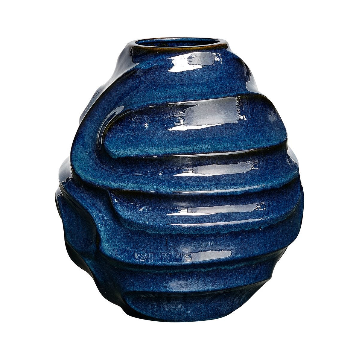 Modern Blue Sculptural Vase.