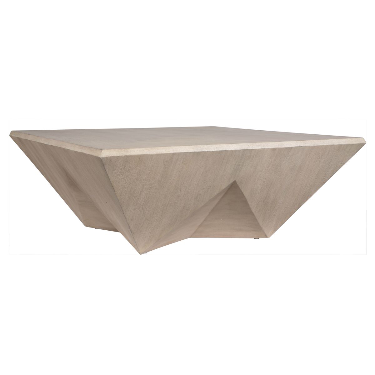 Modern coffee table with geometric design on a white background