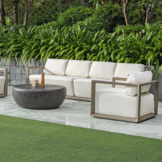 Ramsen 4 Seat Outdoor Sofa — Weathered Gray/Oyster