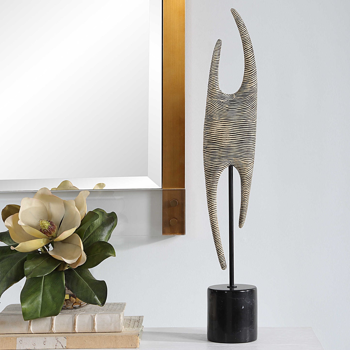 Modern sculpture decor.