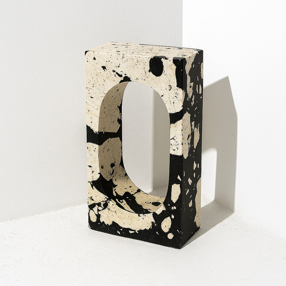 Modern stone sculpture.