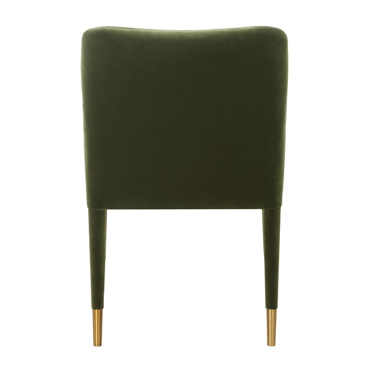Green chair with gold legs on a white background