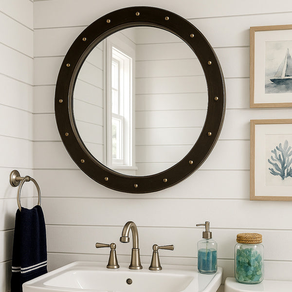 Round porthole nautical mirror.