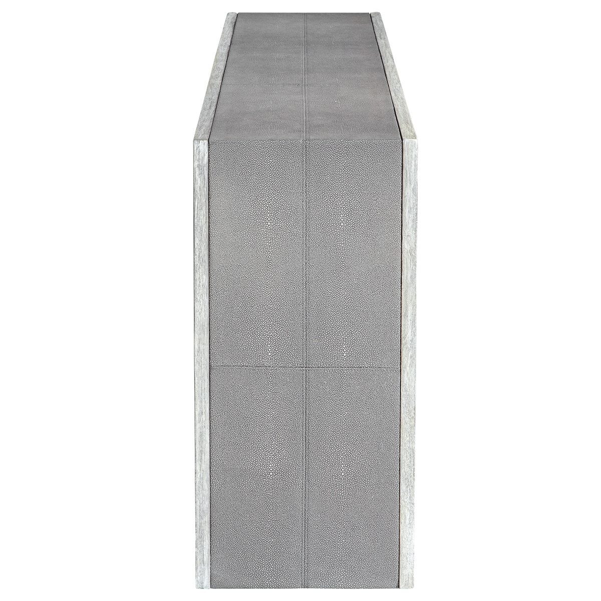 Gray textured runner rug on a white background