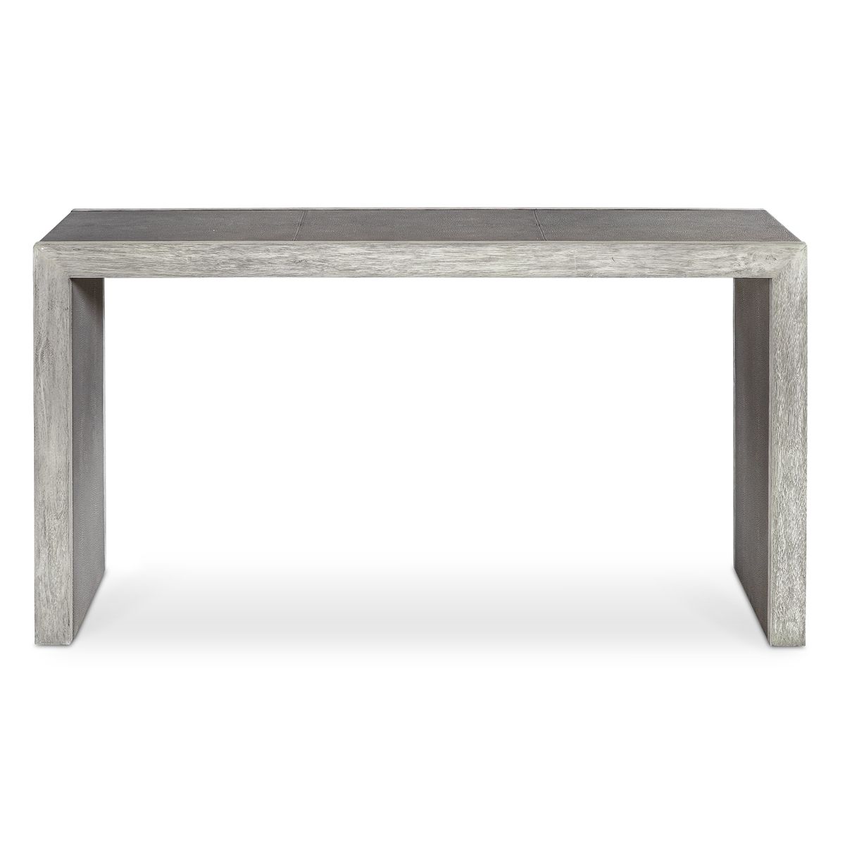 Gray wooden table on a white background