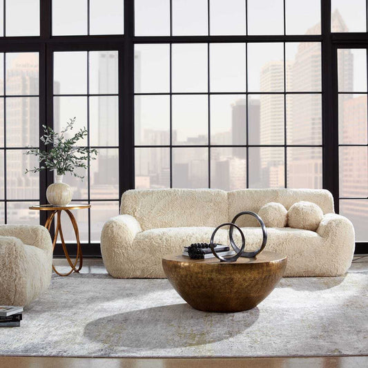 Beige sofa on a white background