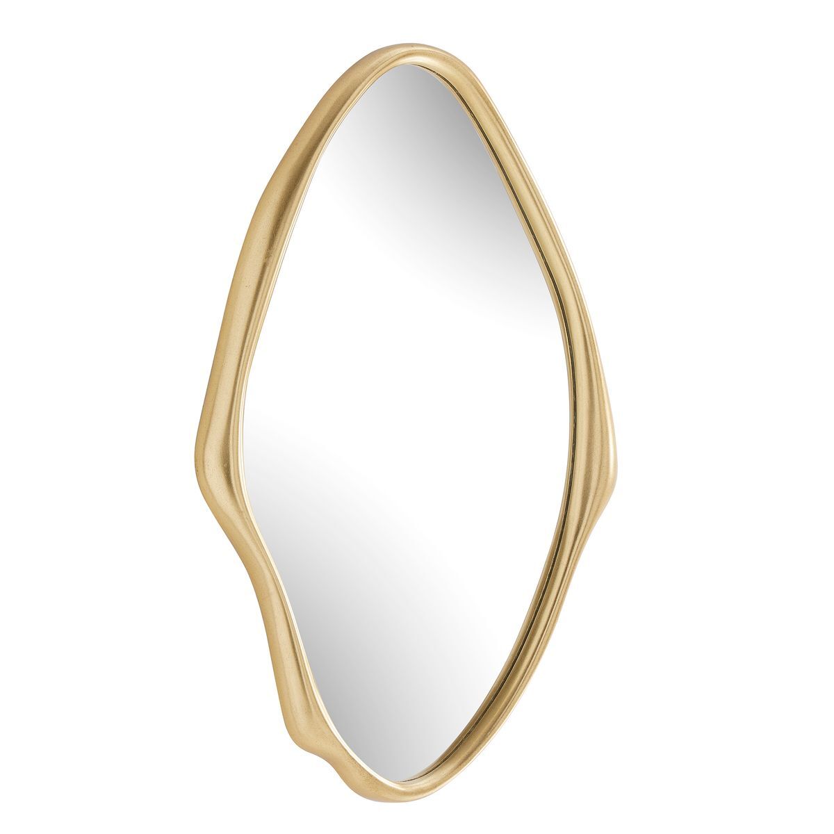 Gold-framed mirror on a white background