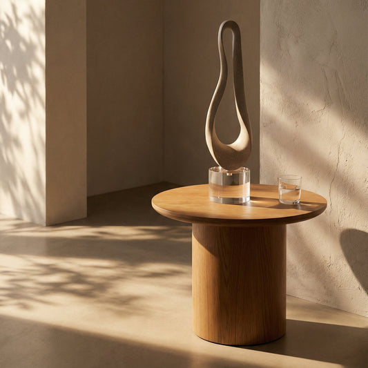 Organic sculpture on a crystal base.