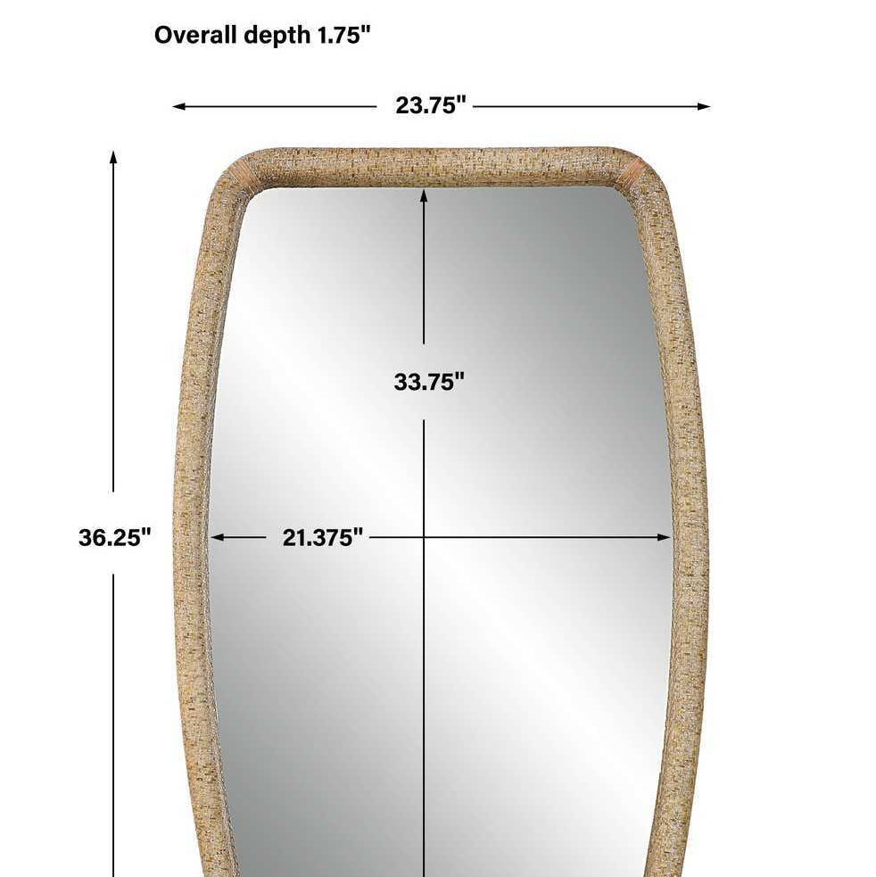 Rectangular mirror with dimensions labeled on a white background