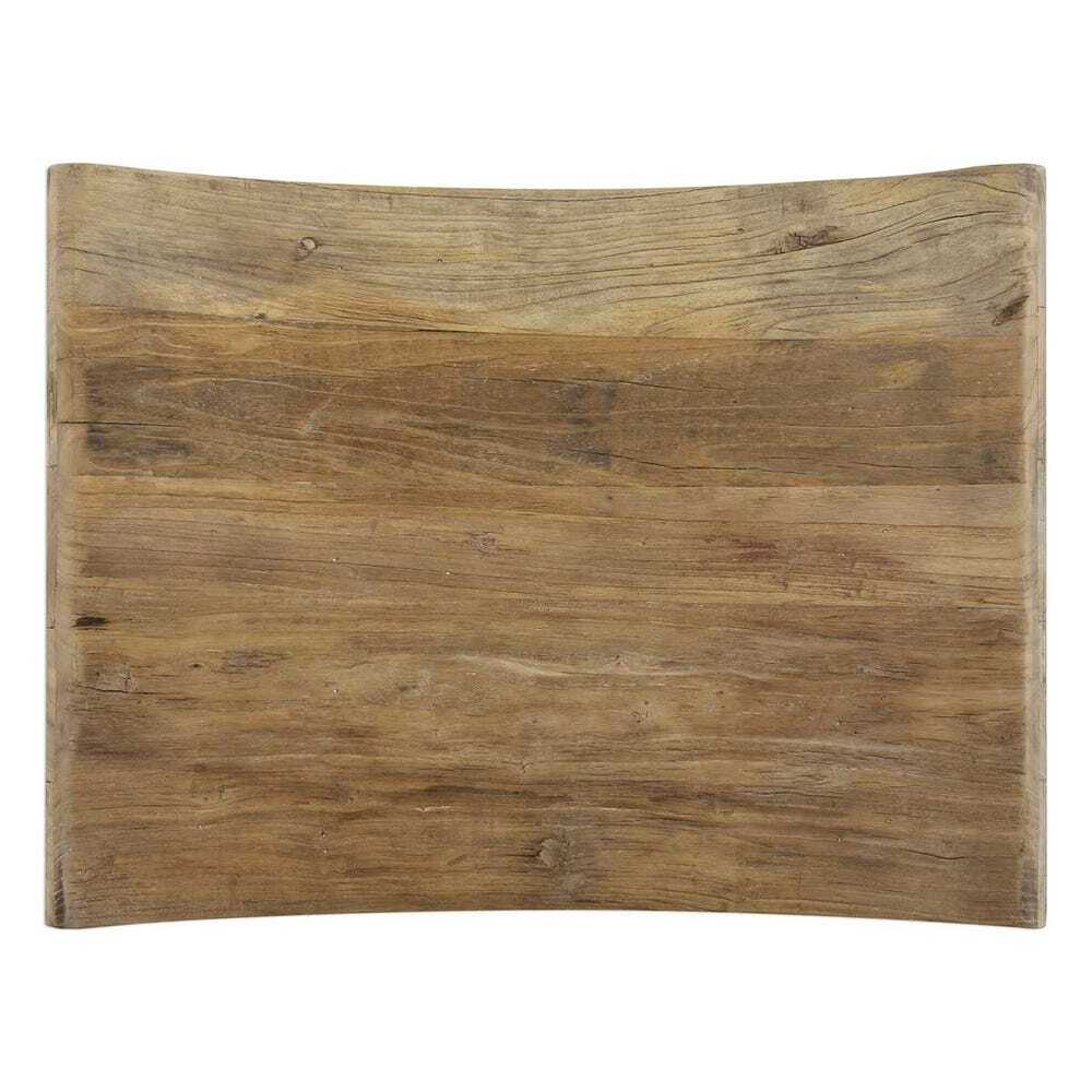 Wooden cutting board with a natural finish on a white background