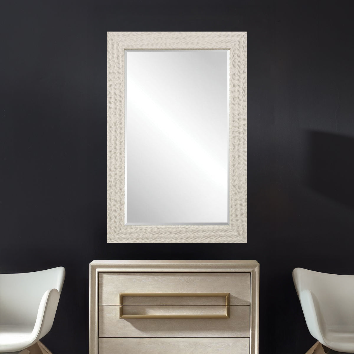 White contemporary mirror rectangular.