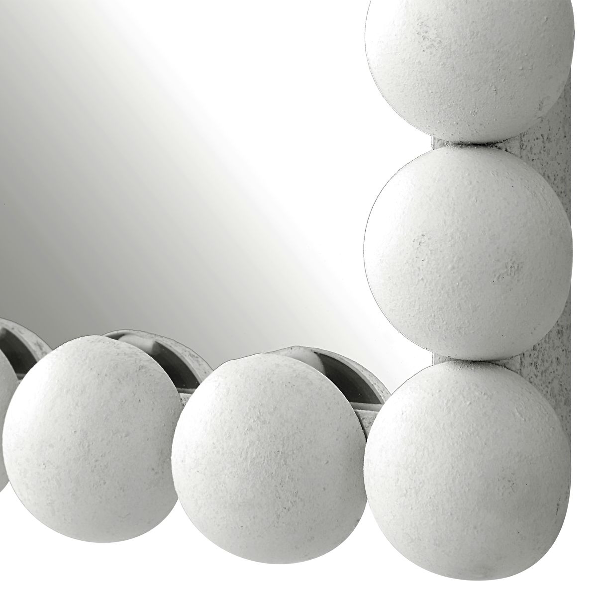 White vanity mirror beaded.