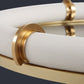 Fake leather white tray with gold accents.