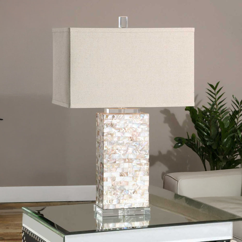 Shell Table Lamp in Living Room