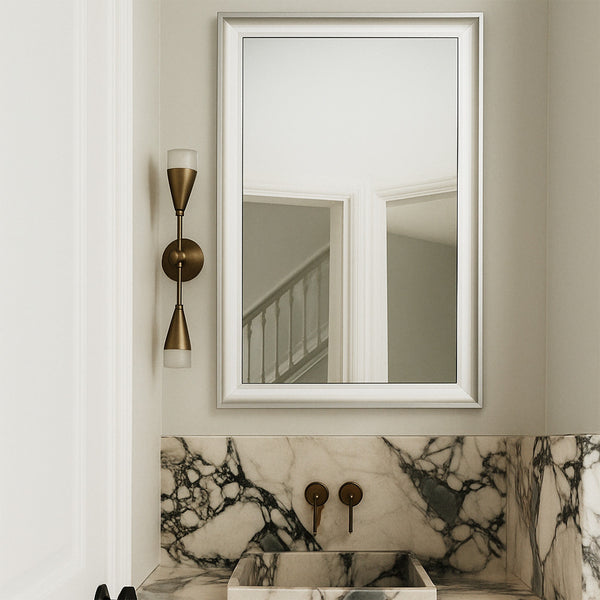 Silver Mirror for Powder Room.