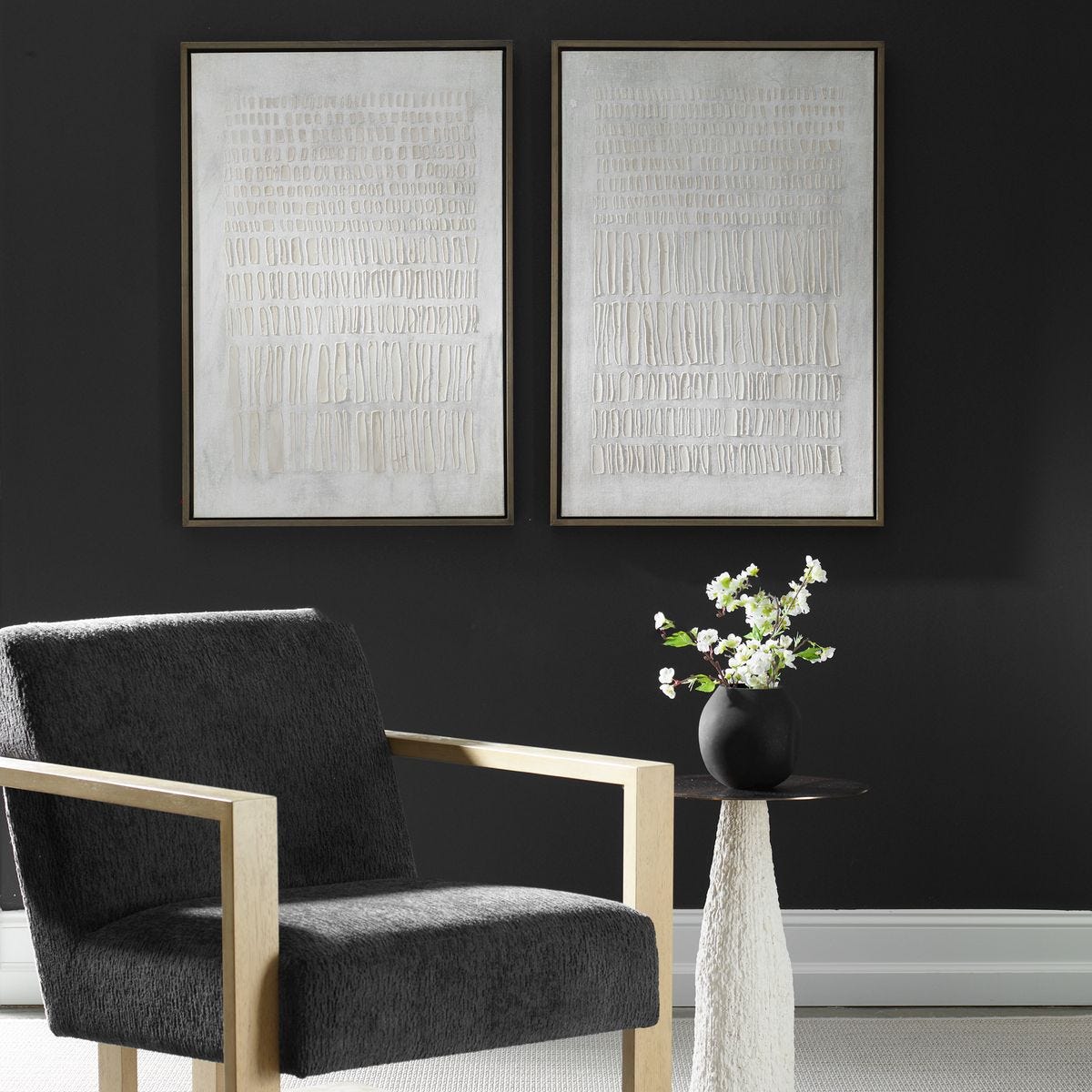 Neutral Wall Art, Set of 2, 26" X 38" Framed Canvas