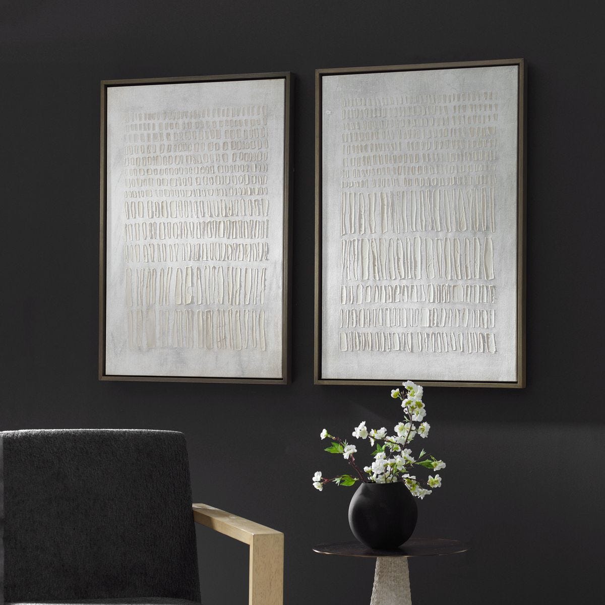 Neutral Wall Art, Set of 2, 26" X 38" Framed Canvas