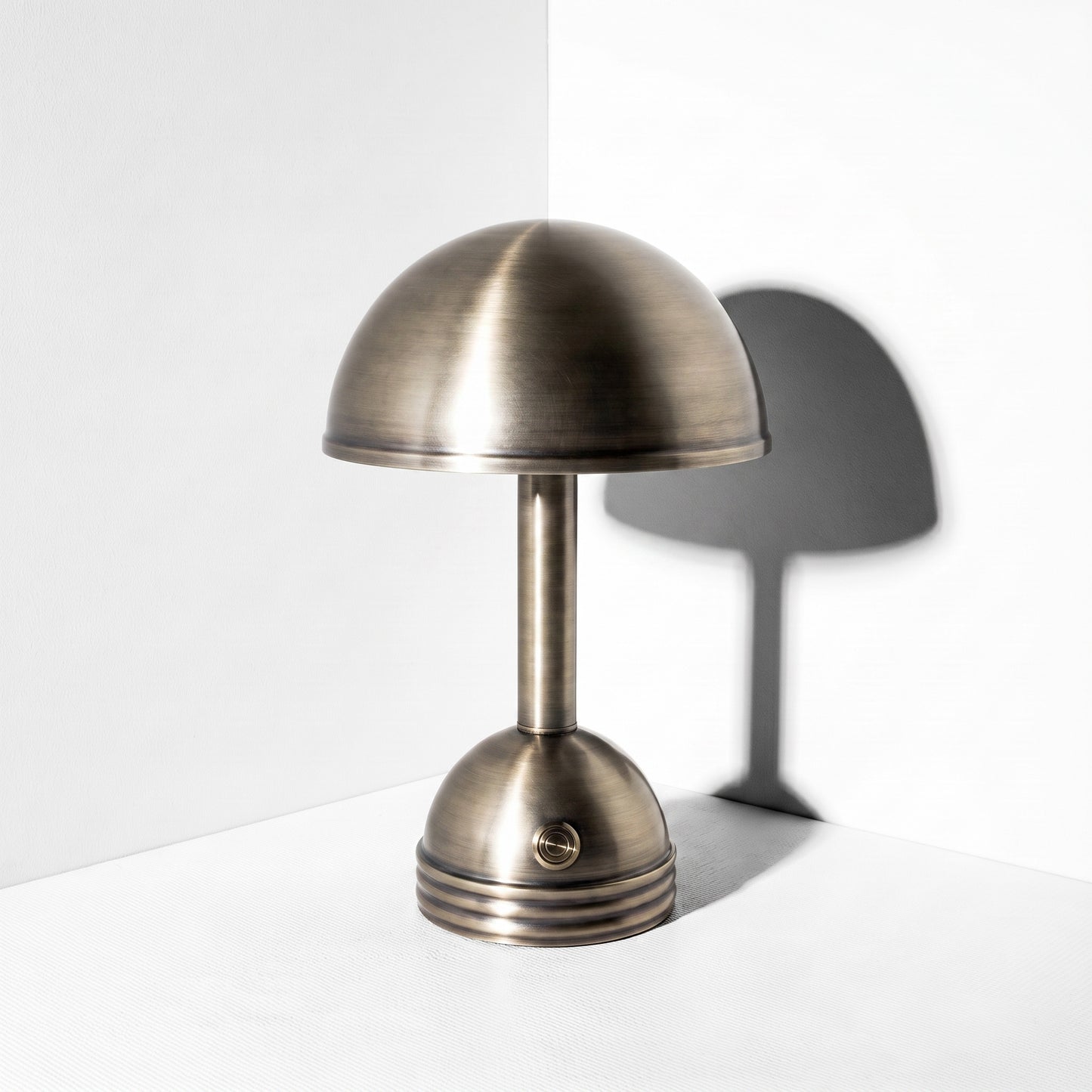 Brass Cordless Table Lamp, Dome Shaped