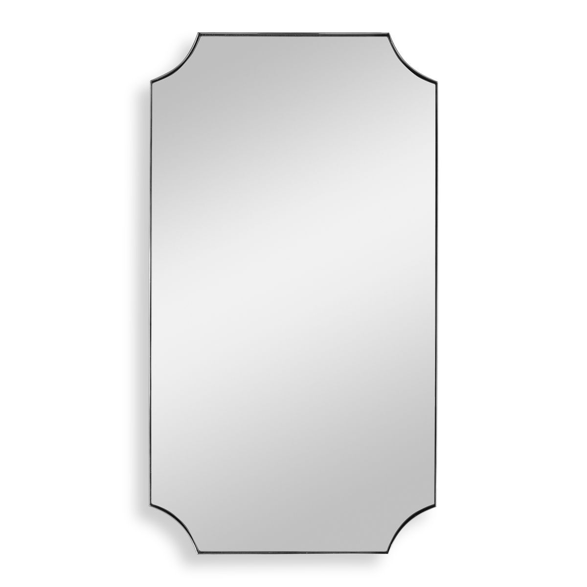 Traditional Scalloped Polished Nickel Mirror