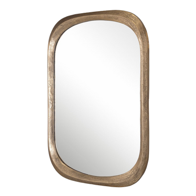 Brass Rectangular Mirror, Textured